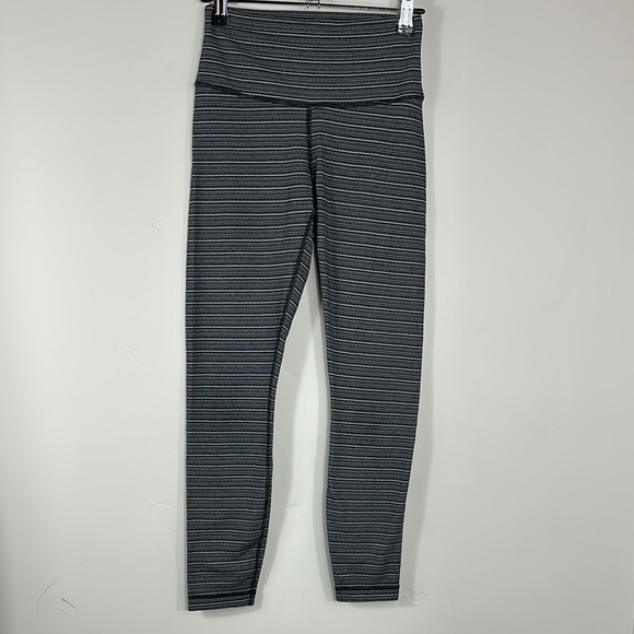Pants - Lululemon Striped Gray Wunder Under Leggings Pants 6